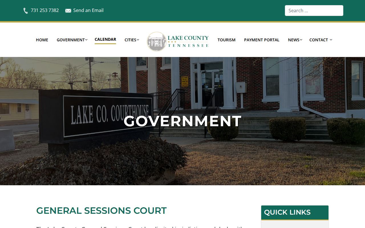 Lake County General Sessions Court criminal jurisdiction page