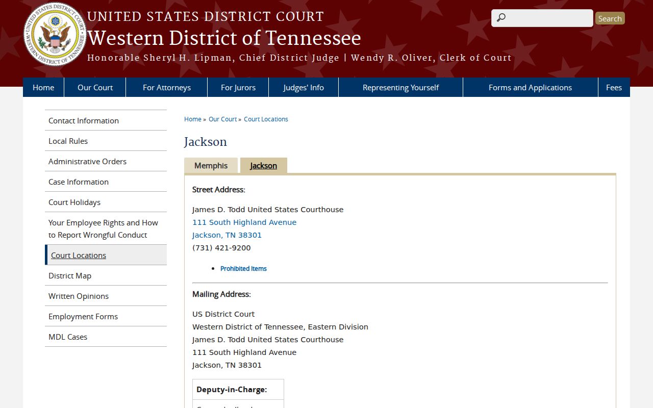 James D. Todd United States Courthouse location page